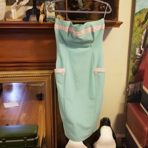 Glamour Bunny blue and pink wiggle dress.